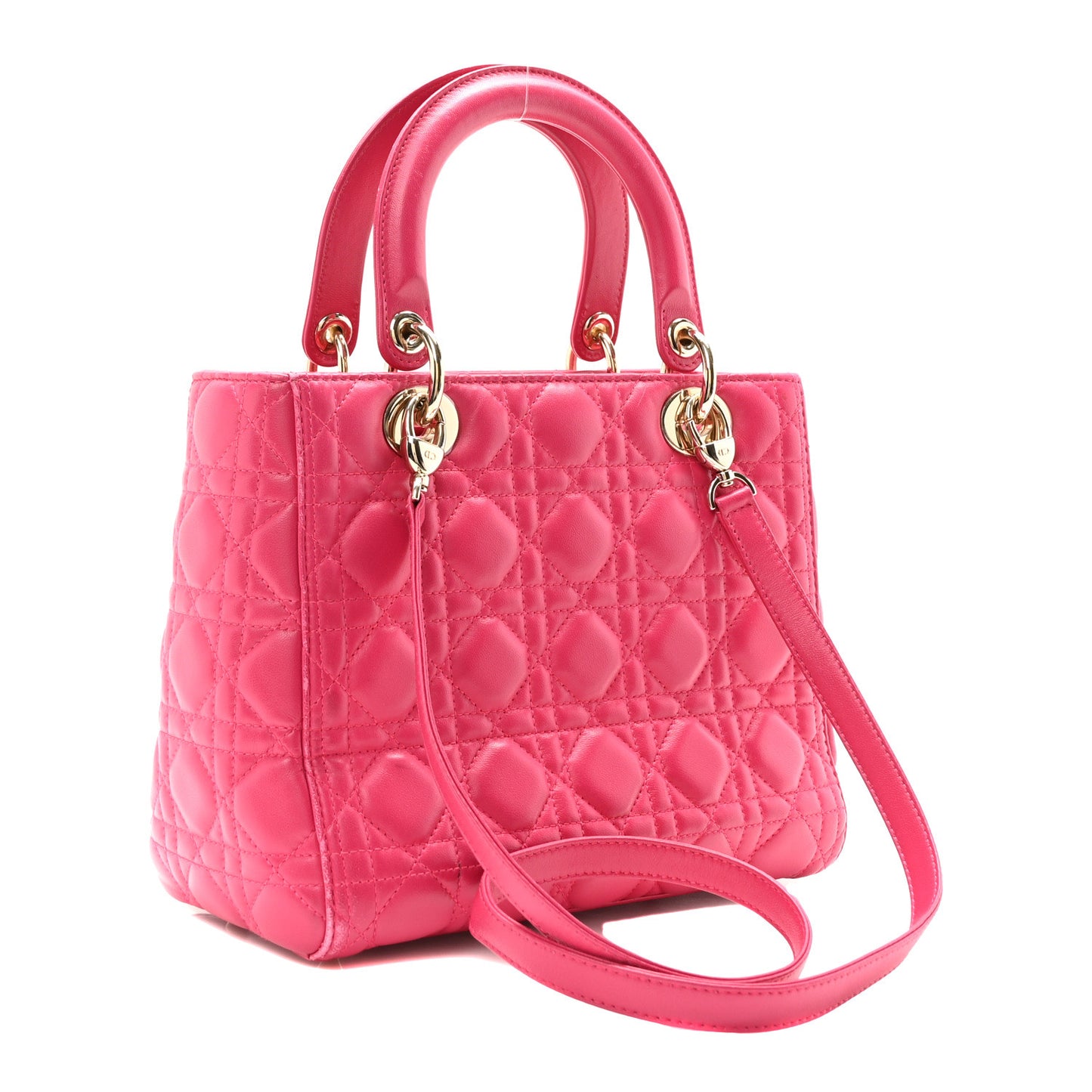 Lambskin Cannage Medium Lady Dior Pink