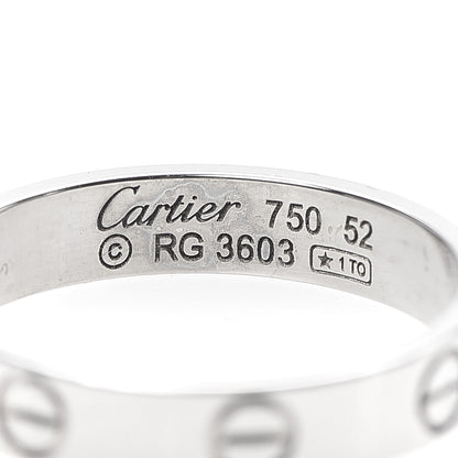 Cartier 18K White Gold 3.5mm LOVE Wedding Band Ring 52 6 4 of 5