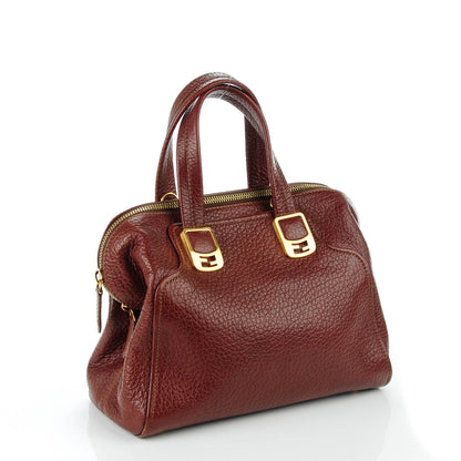 Fendi Pebbled Calfskin Small Chameleon Tote Cognac 3 of 7