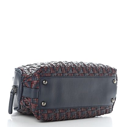 Chanel Calfskin Woven Bowling Bag Navy Blue 4 of 11