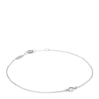 Tiffany Sterling Silver Aquamarine Elsa Peretti Color By The Yard Bracelet 1 of 4