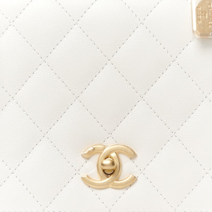 Chanel Caviar Quilted Mini Top Handle Flap White 9 of 12