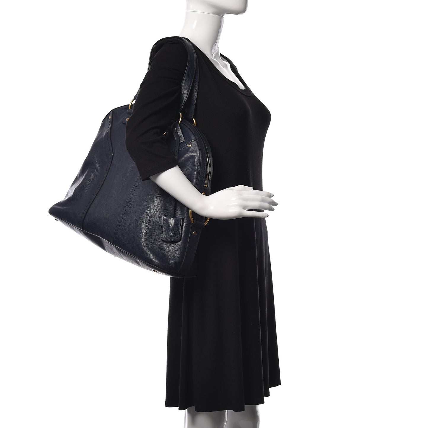 Calfskin Oversized Muse Navy Blue
