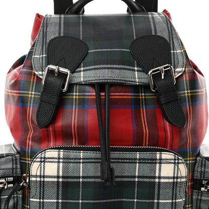 Burberry Laminated Tartan Patchwork Large Rucksack Backpack Military Red 8 of 11