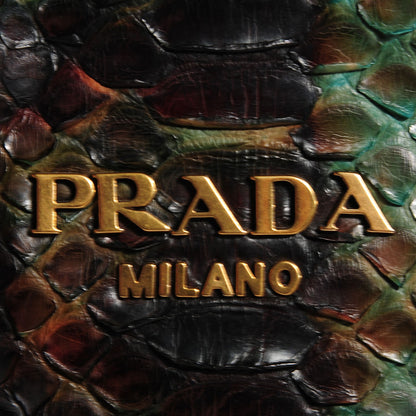 Prada Python Patch Shopper Tote Militare 9 of 9