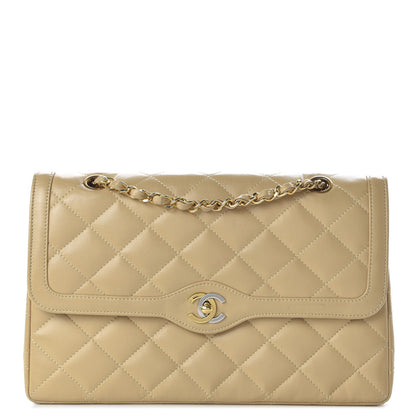Chanel Lambskin Quilted Medium Double Flap Beige 1 of 12