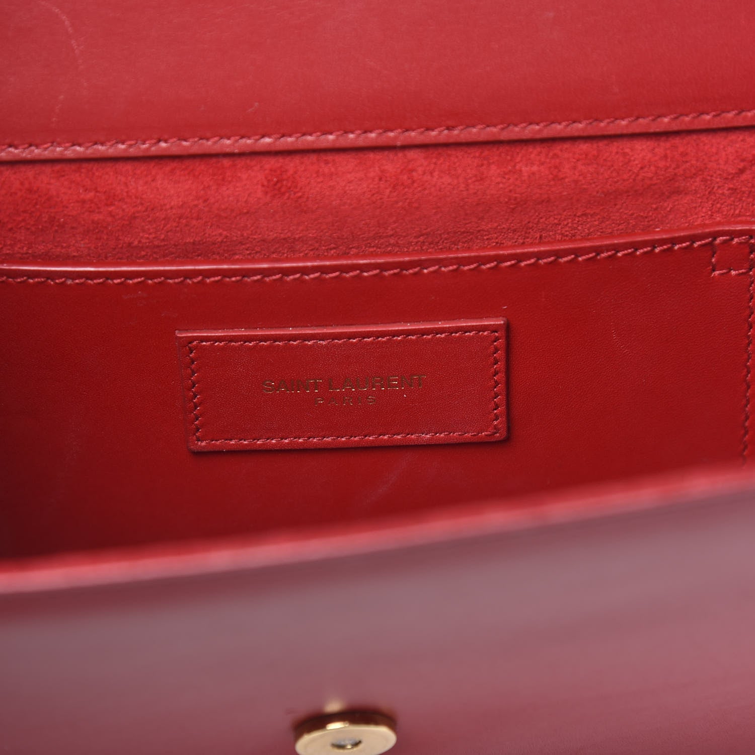 Saint Laurent Calfskin Monogram Cassandre Clutch Rouge Orient 5 of 12