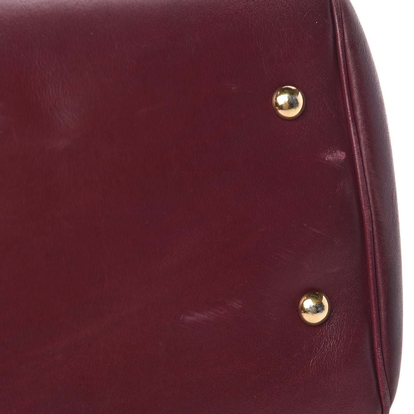 Calfskin Duilio Brogue Top Handle Bag Burgundy