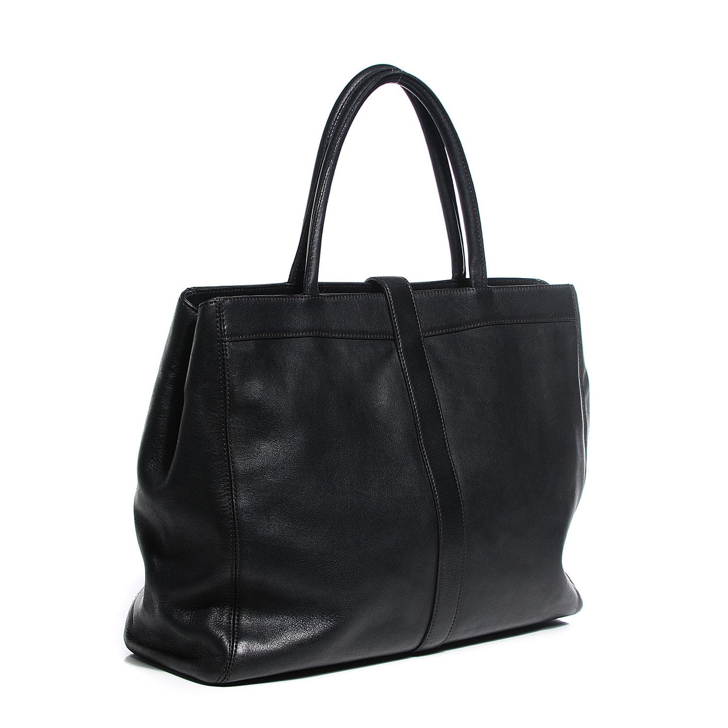 Calfskin Large Shopping Tote Black