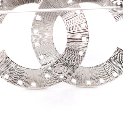 Chanel Baguette Crystal CC Brooch Silver Pink 3 of 4