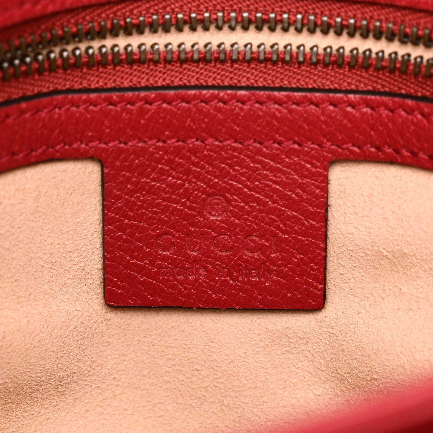 GG Supreme Monogram Medium Queen Margaret Shoulder Bag Red