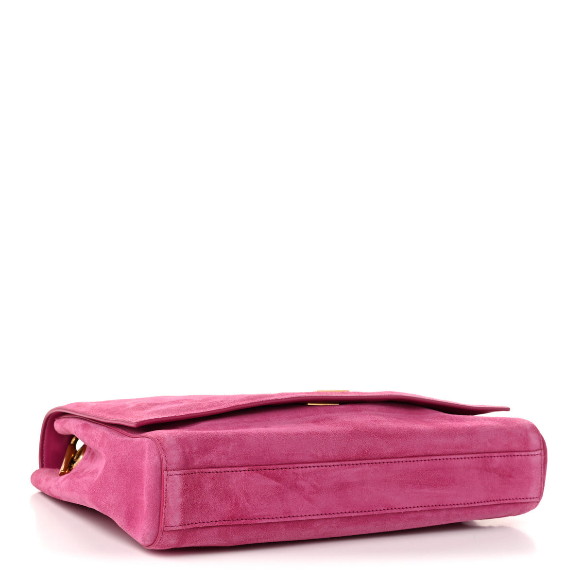 Smooth Calfskin Suede Medium Reversible Monogram Kate Satchel Rose Rubis