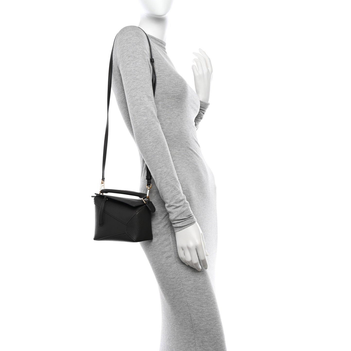 Calfskin Mini Puzzle Edge Bag Dark Grey