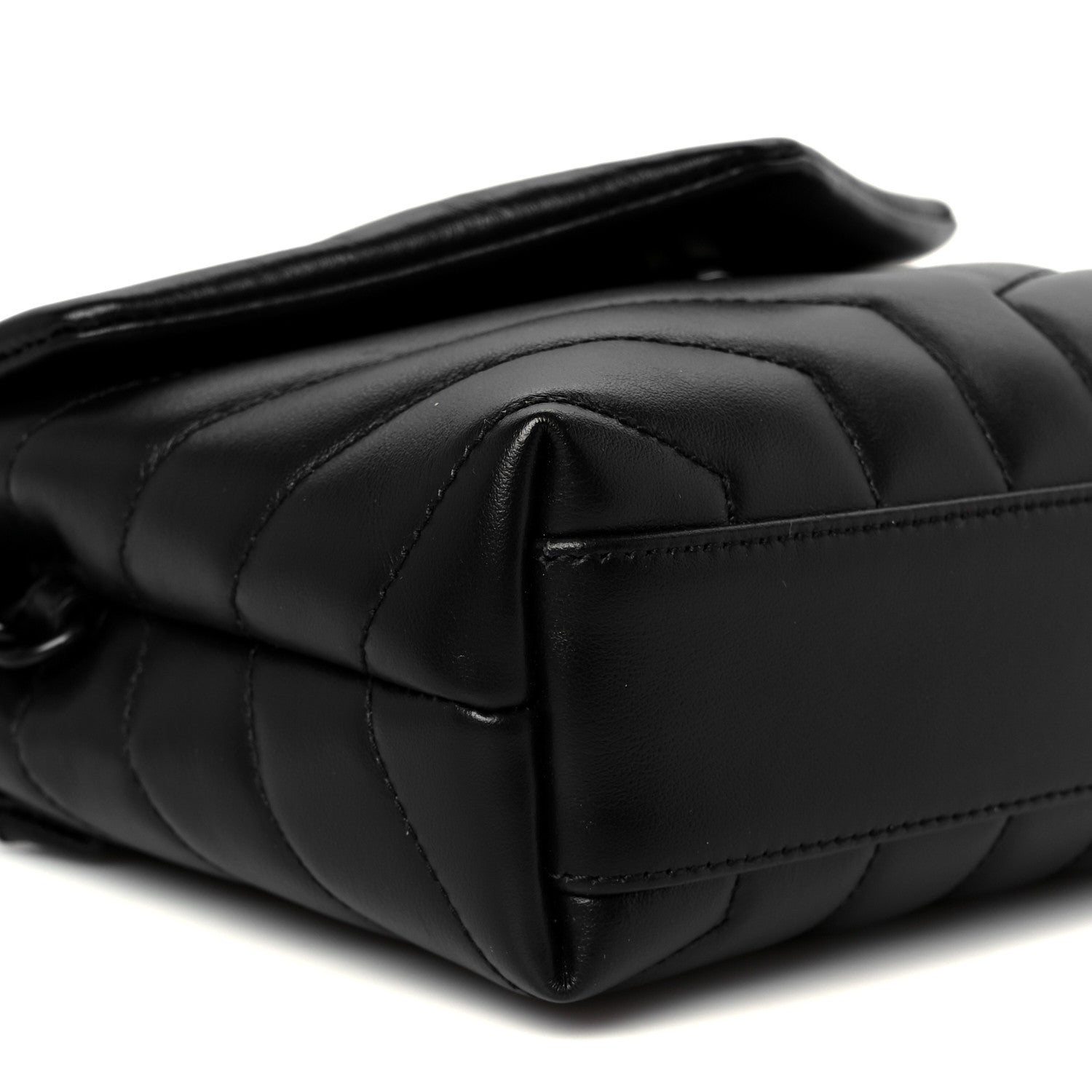 Saint Laurent Calfskin Y Quilted Monogram Monochrome Toy Loulou Crossbody Bag Black 10 of 11