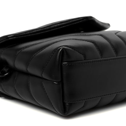 Saint Laurent Calfskin Y Quilted Monogram Monochrome Toy Loulou Crossbody Bag Black 10 of 11