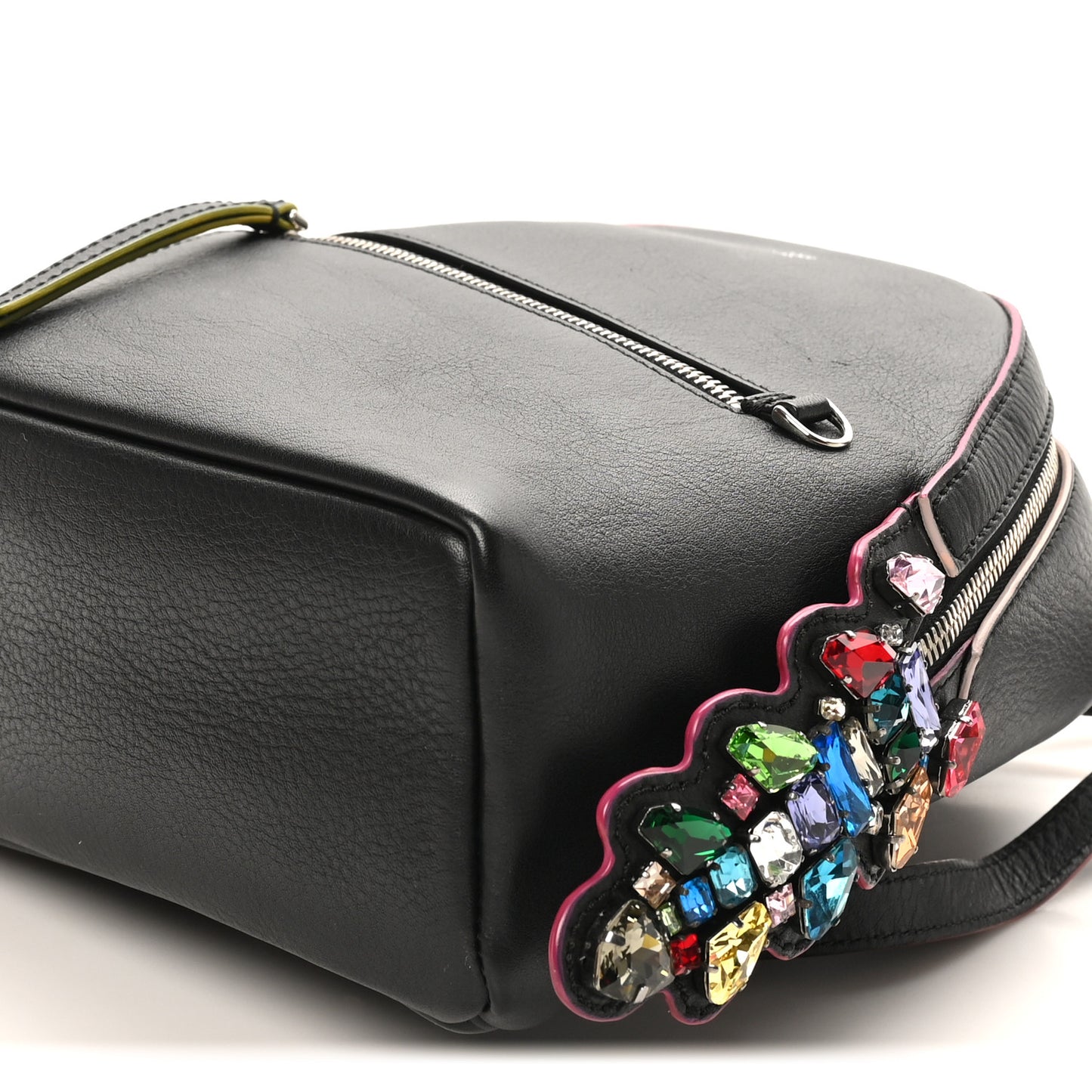 Vitello Dolce Crystal Flowerland Croc Tail Mini Backpack  Black Multicolor