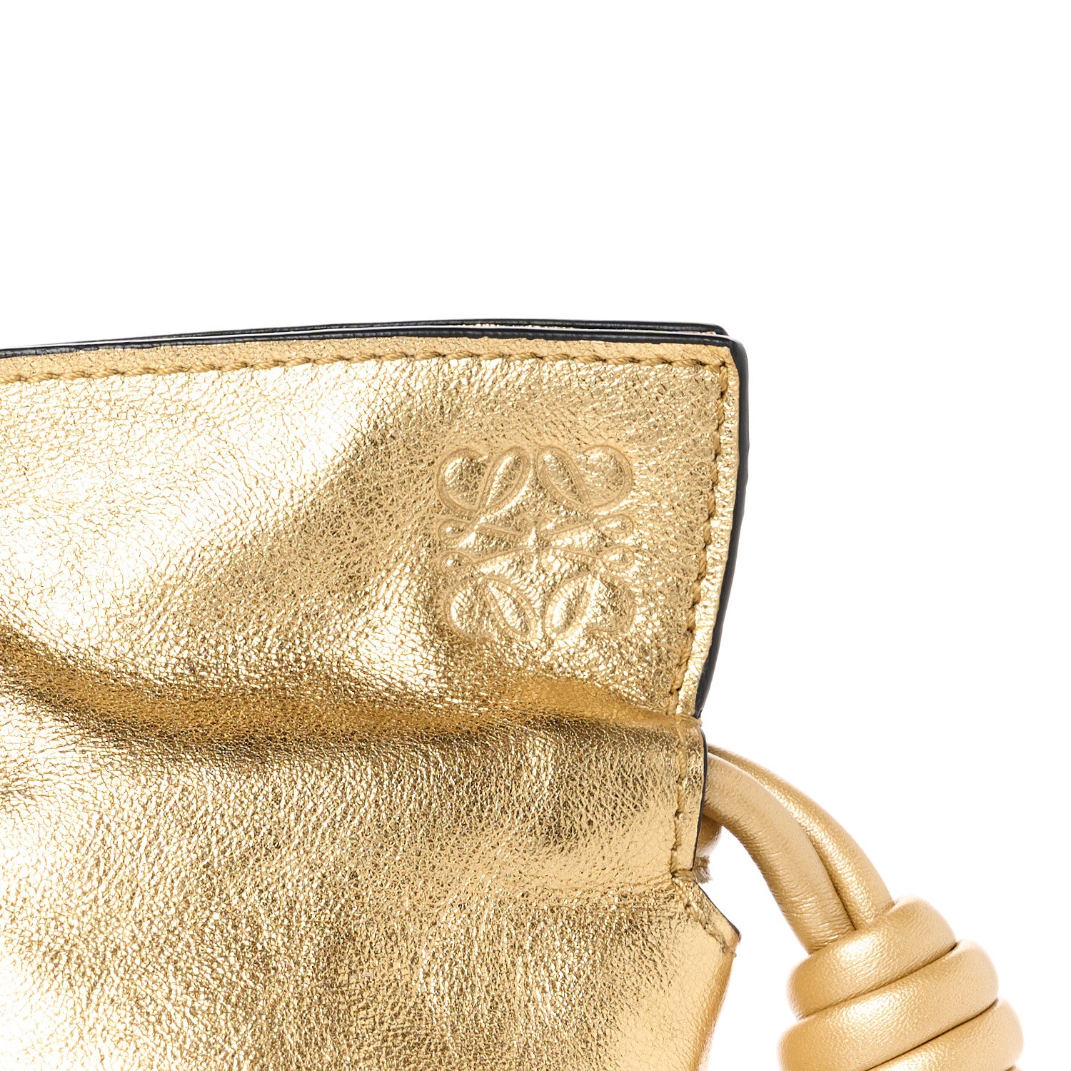Loewe Metallic Calfskin Mini Chain Flamenco Knot Clutch Gold 7 of 10
