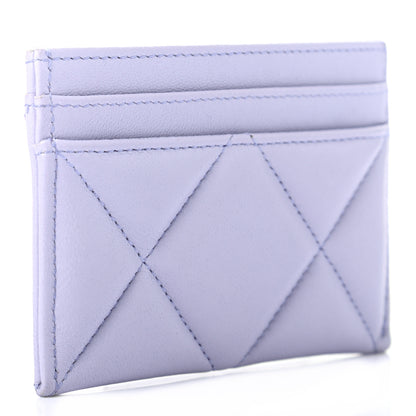 Chanel Lambskin Quilted Chanel 19 Card Holder Light Purple 3 of 9