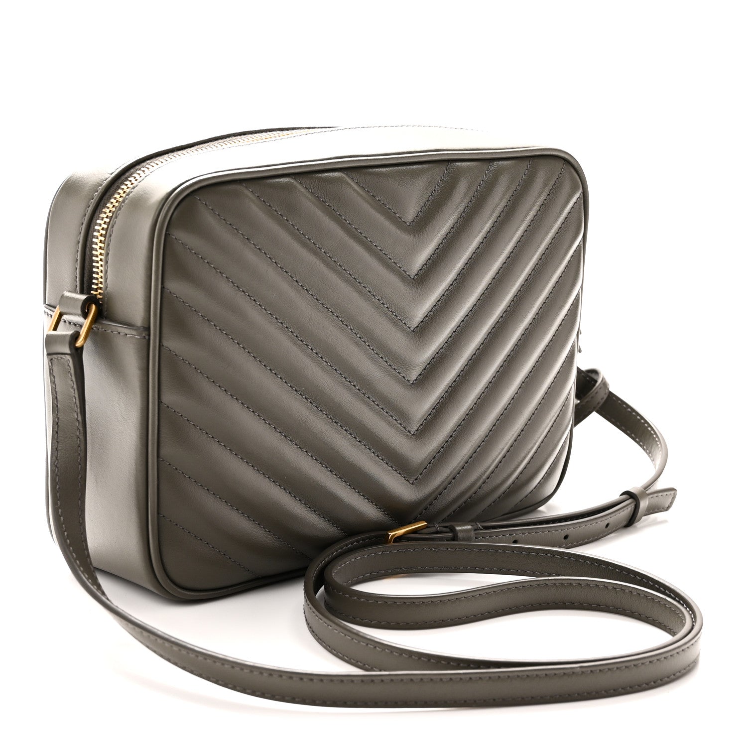 Saint Laurent Calfskin Matelasse Monogram Lou Camera Bag Dusty Grey 3 of 10