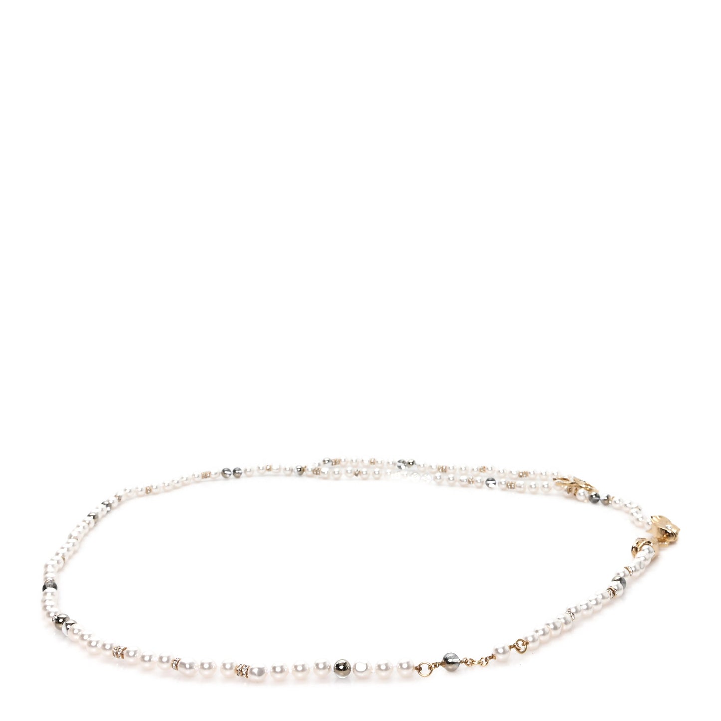 Pearl Crystal Charms CC Belt Gold Pearly White