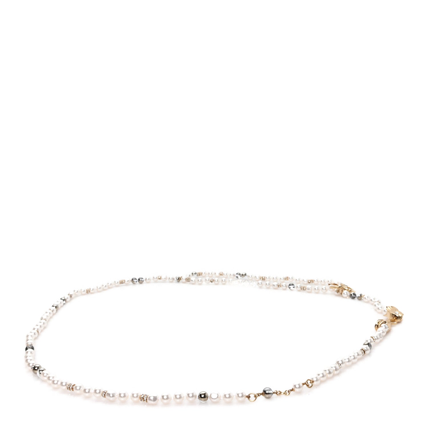 Chanel Pearl Crystal Charms CC Belt Gold Pearly White 2 of 3