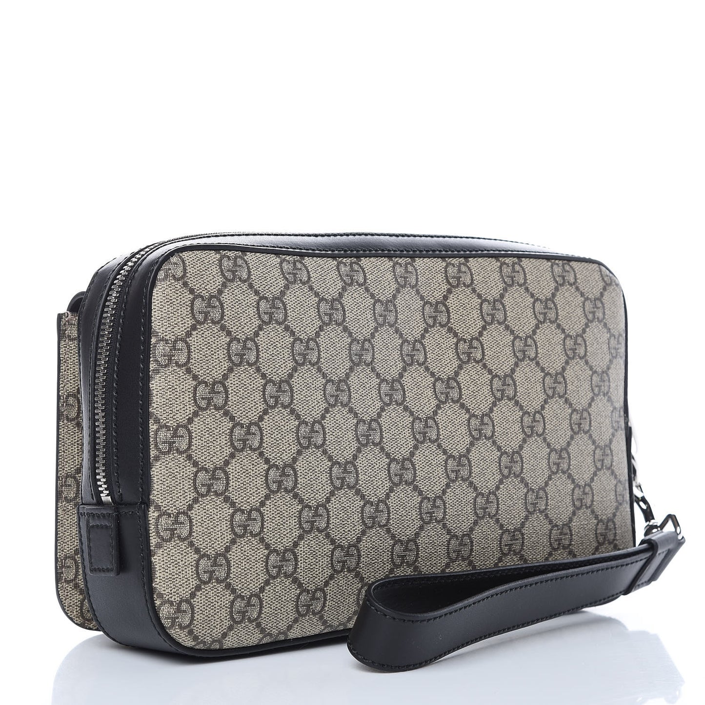 GG Supreme Monogram Mens Eden Wristlet Black