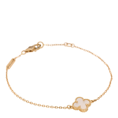 Van Cleef & Arpels 18K Yellow Gold Mother of Pearl Sweet Alhambra Bracelet 1 of 4