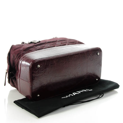 Chanel Iridescent Calfskin Quilted VIP Bowling Bag Bordeaux 4 of 7
