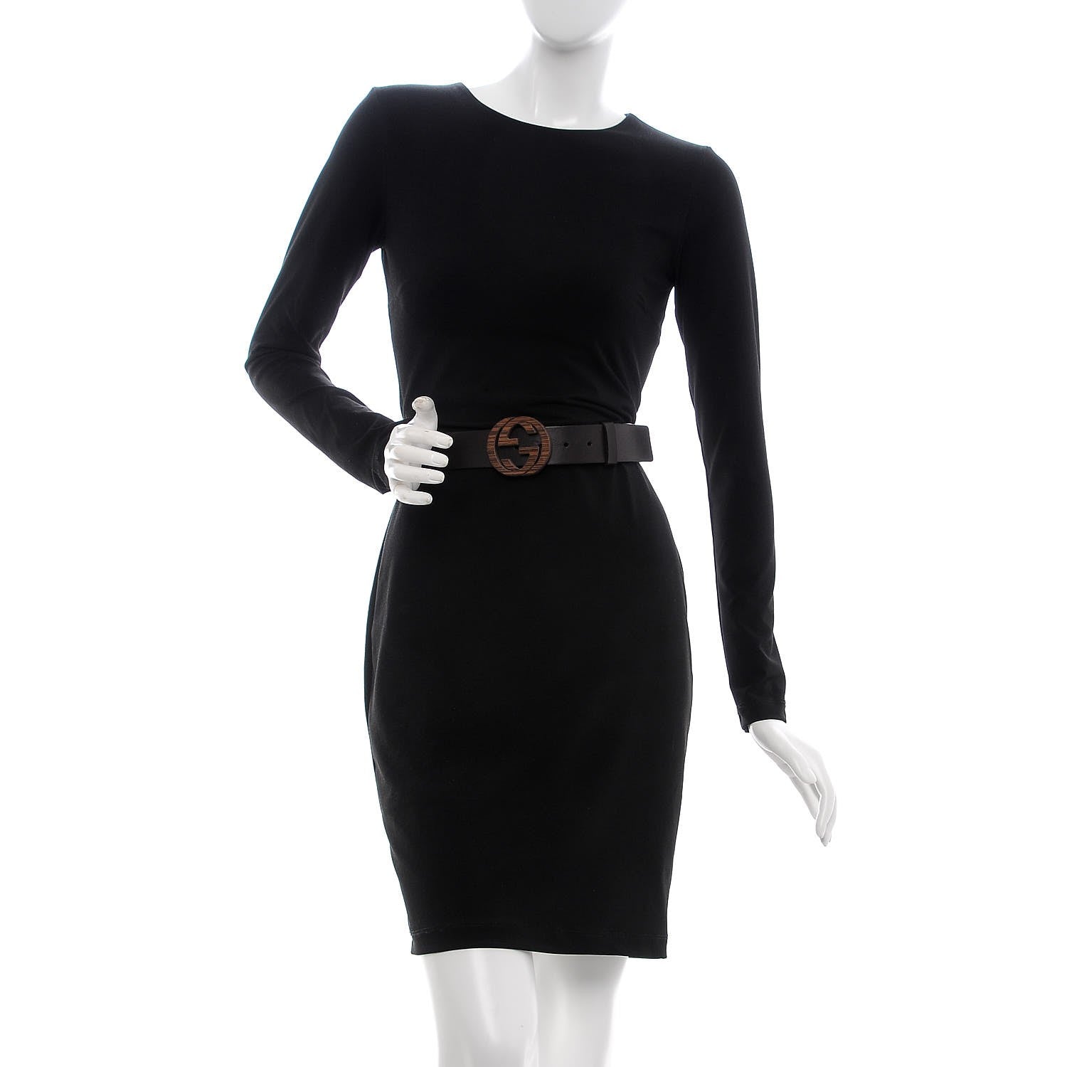 Gucci Calfskin Wood Interlocking G Belt 95 38 Brown 2 of 9