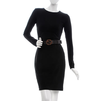 Gucci Calfskin Wood Interlocking G Belt 95 38 Brown 2 of 9