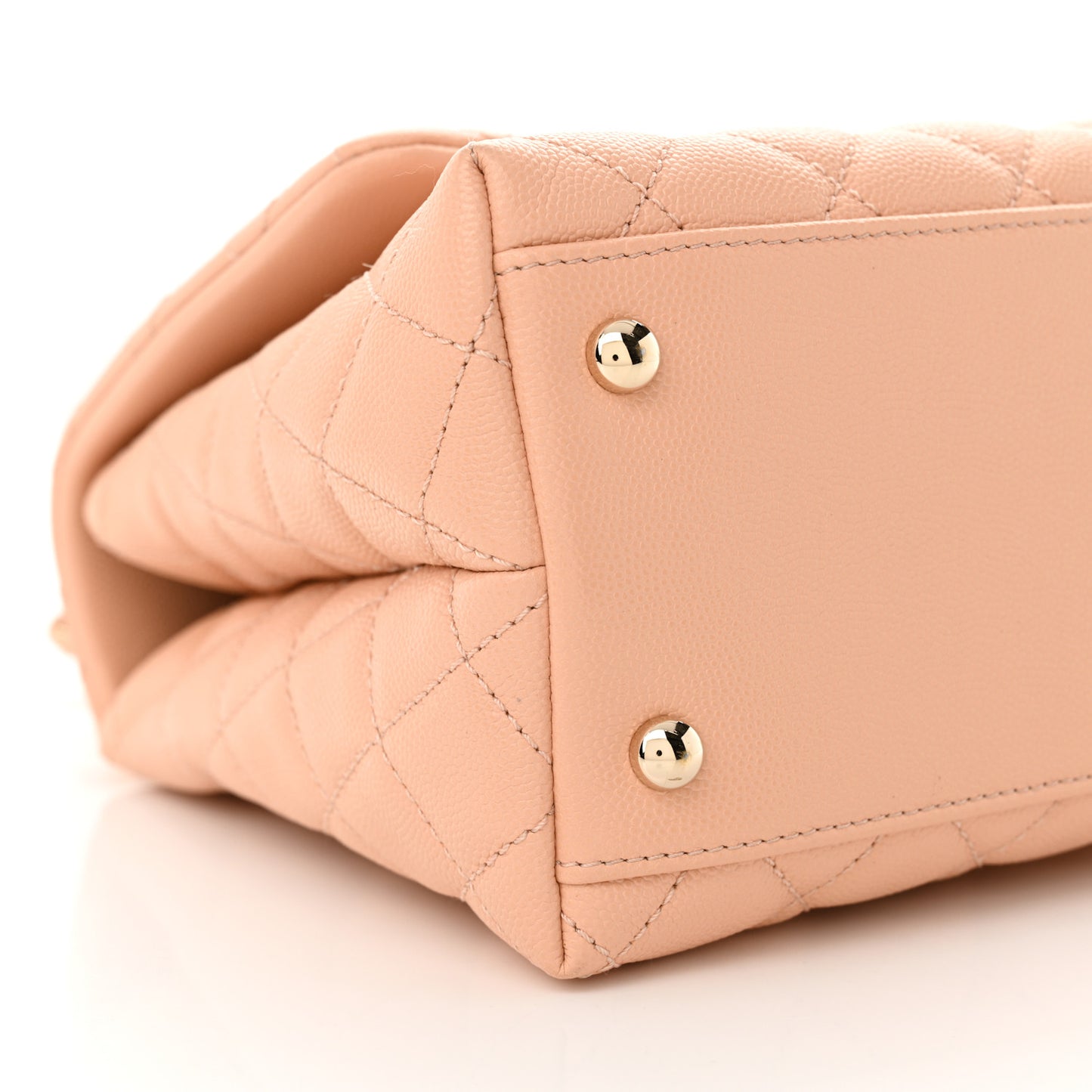 Caviar Quilted Small Coco Handle Flap Rose Clair