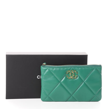 Chanel Goatskin Quilted 19 Cosmetic Case Green 7 of 7
