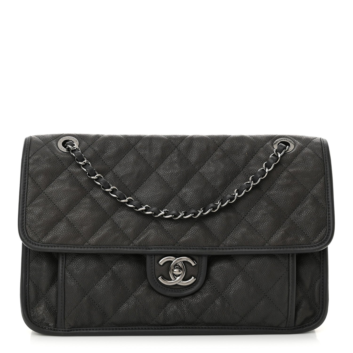 Chanel Caviar Quilted Large French Riviera Flap Dark Grey 1 of 12