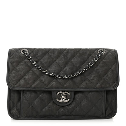 Chanel Caviar Quilted Large French Riviera Flap Dark Grey 1 of 12