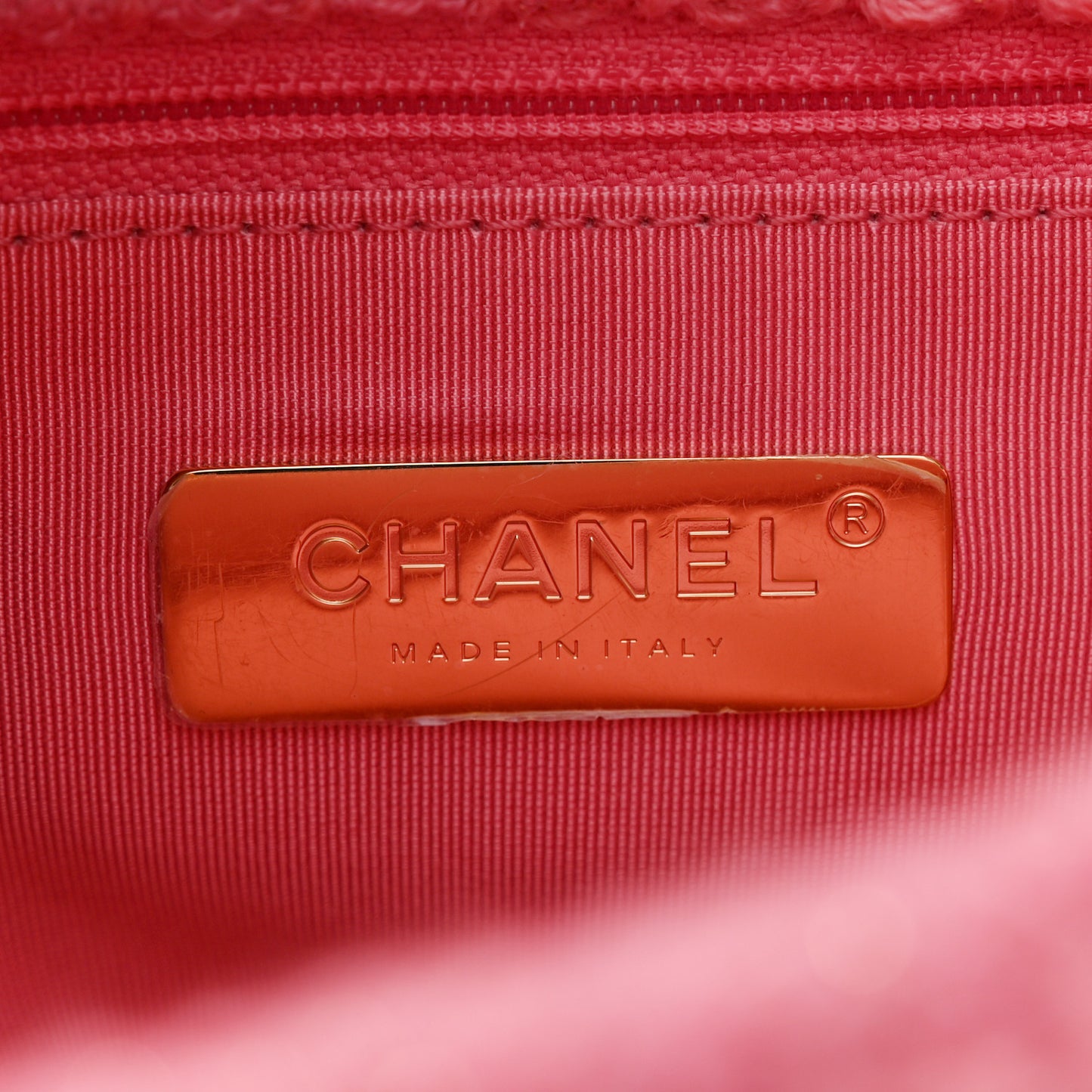 Metallic Tweed Quilted Medium Chanel 19 Flap Pink