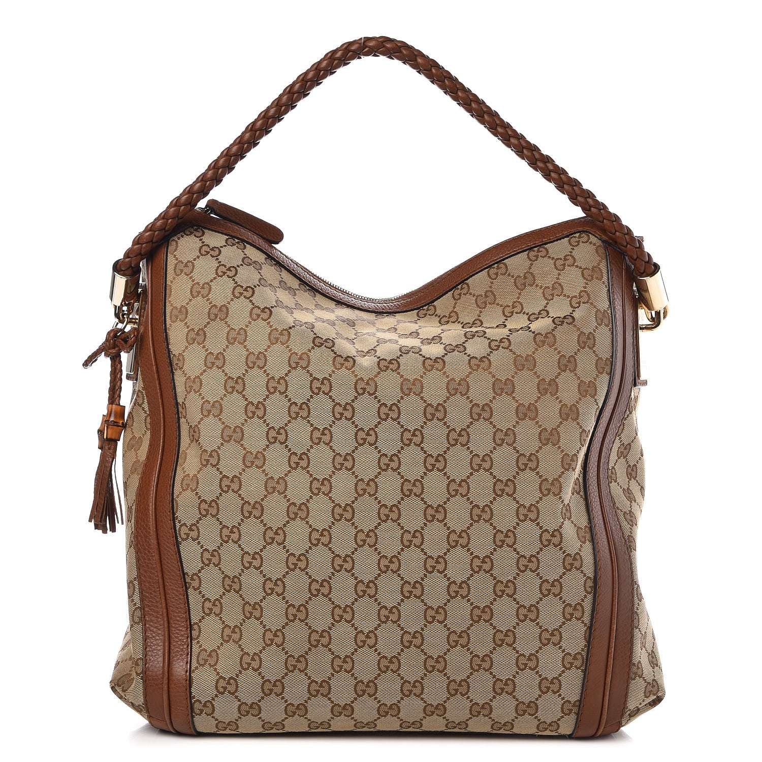 Gucci Monogram Cellarius Calfskin Large Bella Hobo Beige Ebony Cuir 1 of 9