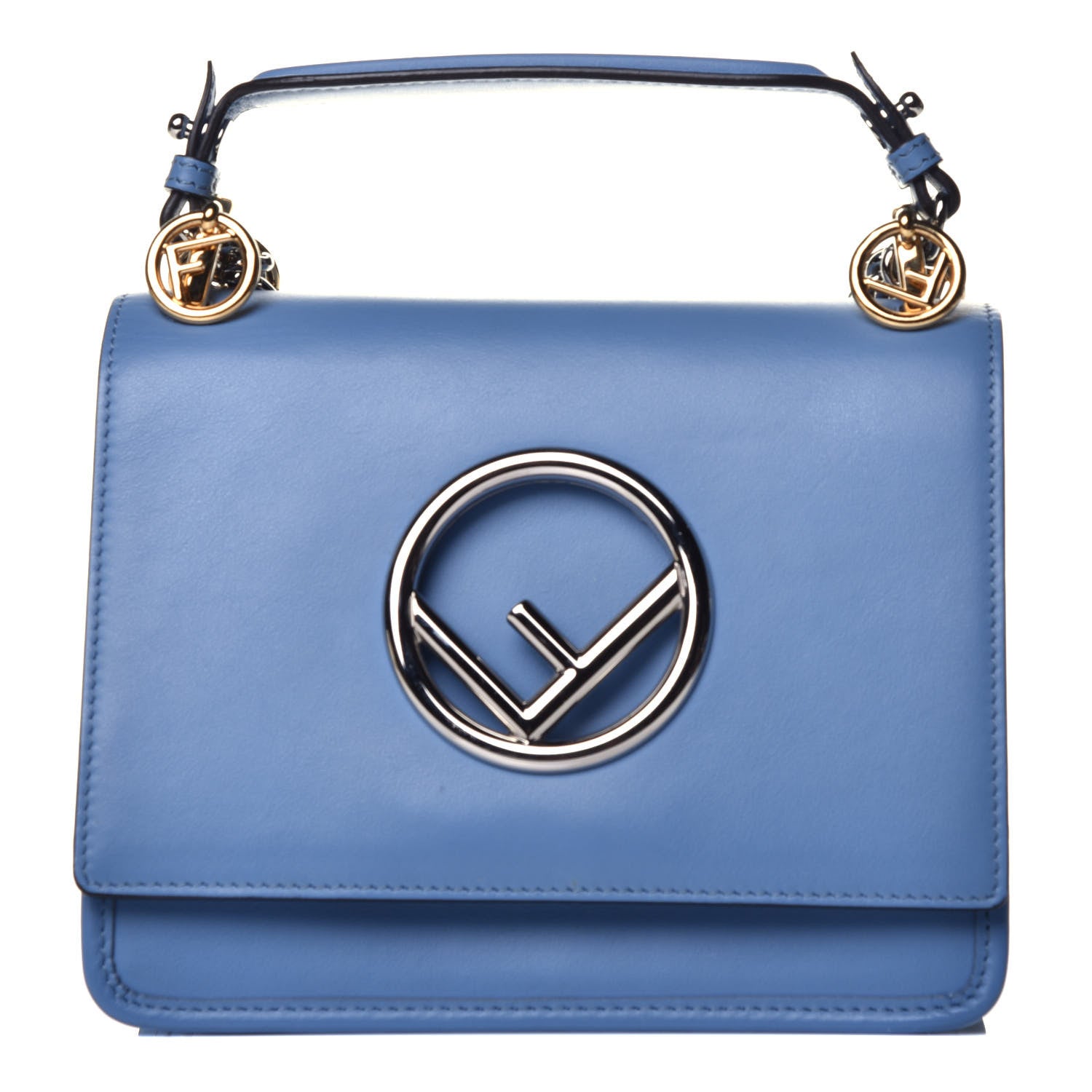 Fendi Vitello Century Opaco F is Fendi Small Kan I Shoulder Bag Ceruleo 1 of 9