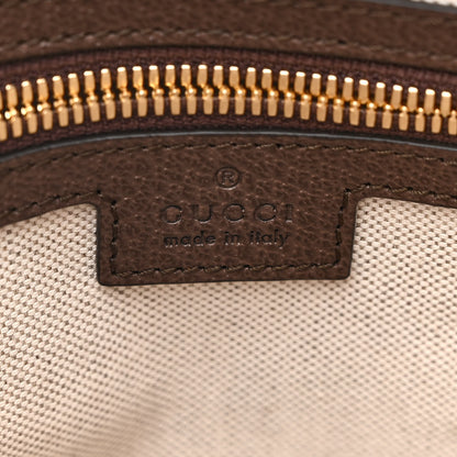 Gucci Monogram Jumbo GG Textured Dollar Calfskin Web Wristlet Messenger Bag Camel Ebony New Acero 6 of 11