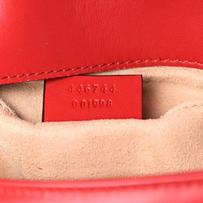 Gucci Calfskin Matelasse Mini GG Marmont Shoulder Bag Hibiscus Red 6 of 9
