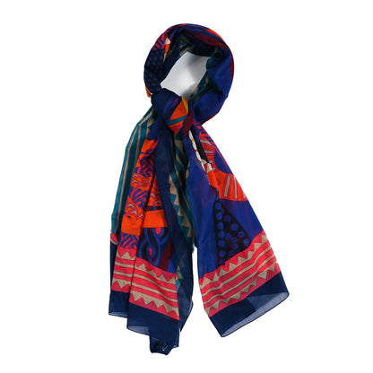 Hermes Cotton Fantaisie d'Etriers Beach Pareo Bleu Outremer 1 of 3