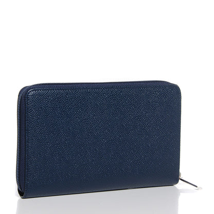 Chanel Caviar Large Timeless CC Zip Around Wallet Navy Blue 3 of 9