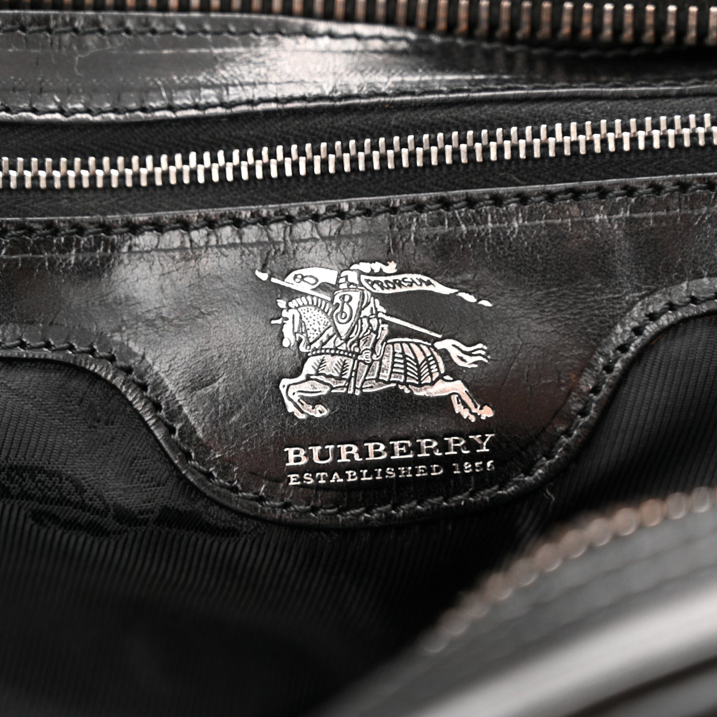 Prorsum Calfskin Studded Knight Satchel Black