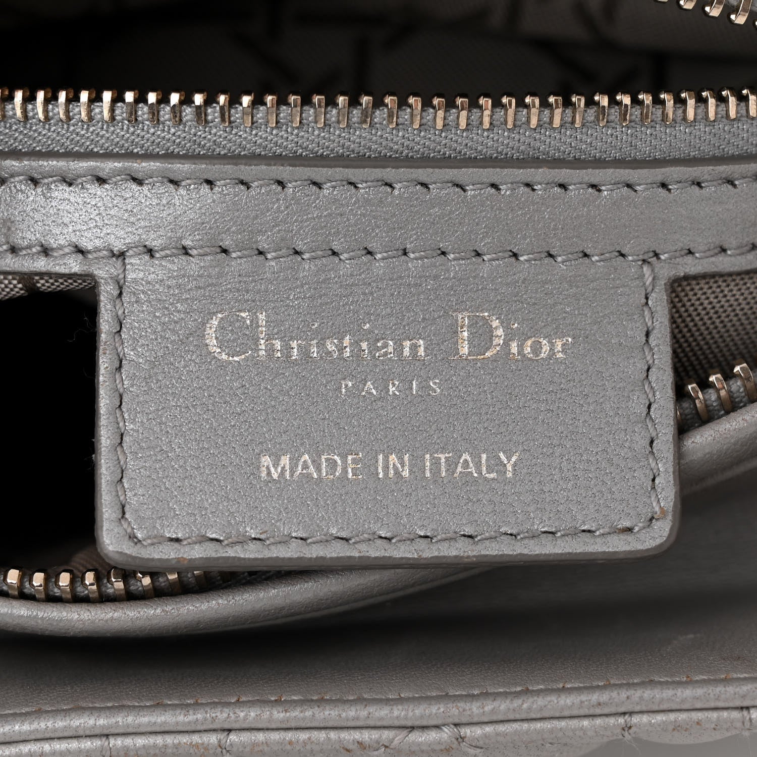 Christian Dior Pearly Lambskin Cannage Medium Lady Dior Grey 5 of 10