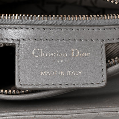 Christian Dior Pearly Lambskin Cannage Medium Lady Dior Grey 5 of 10