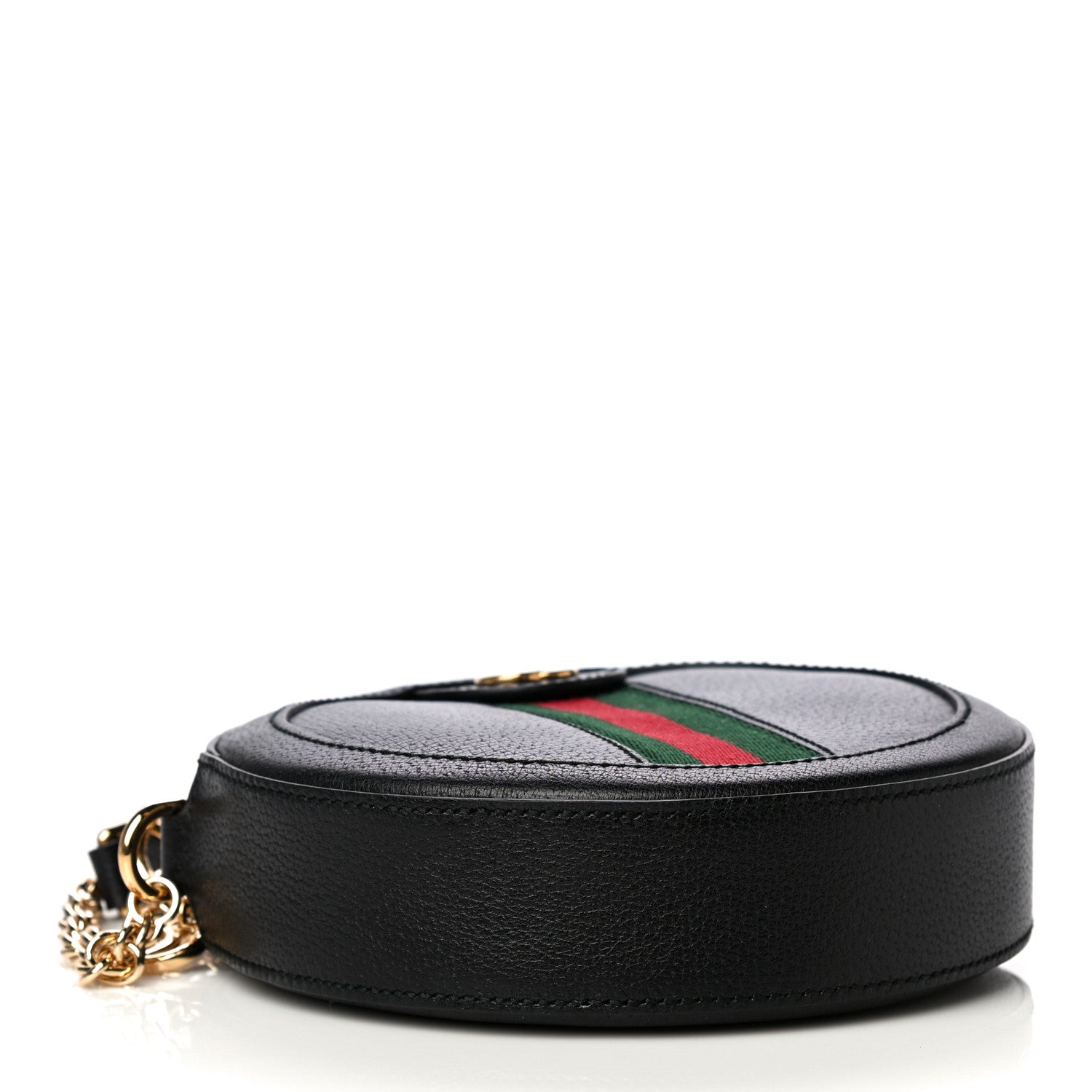 Gucci Grained Calfskin Web Mini Ophidia Round Shoulder Bag Black 4 of 11