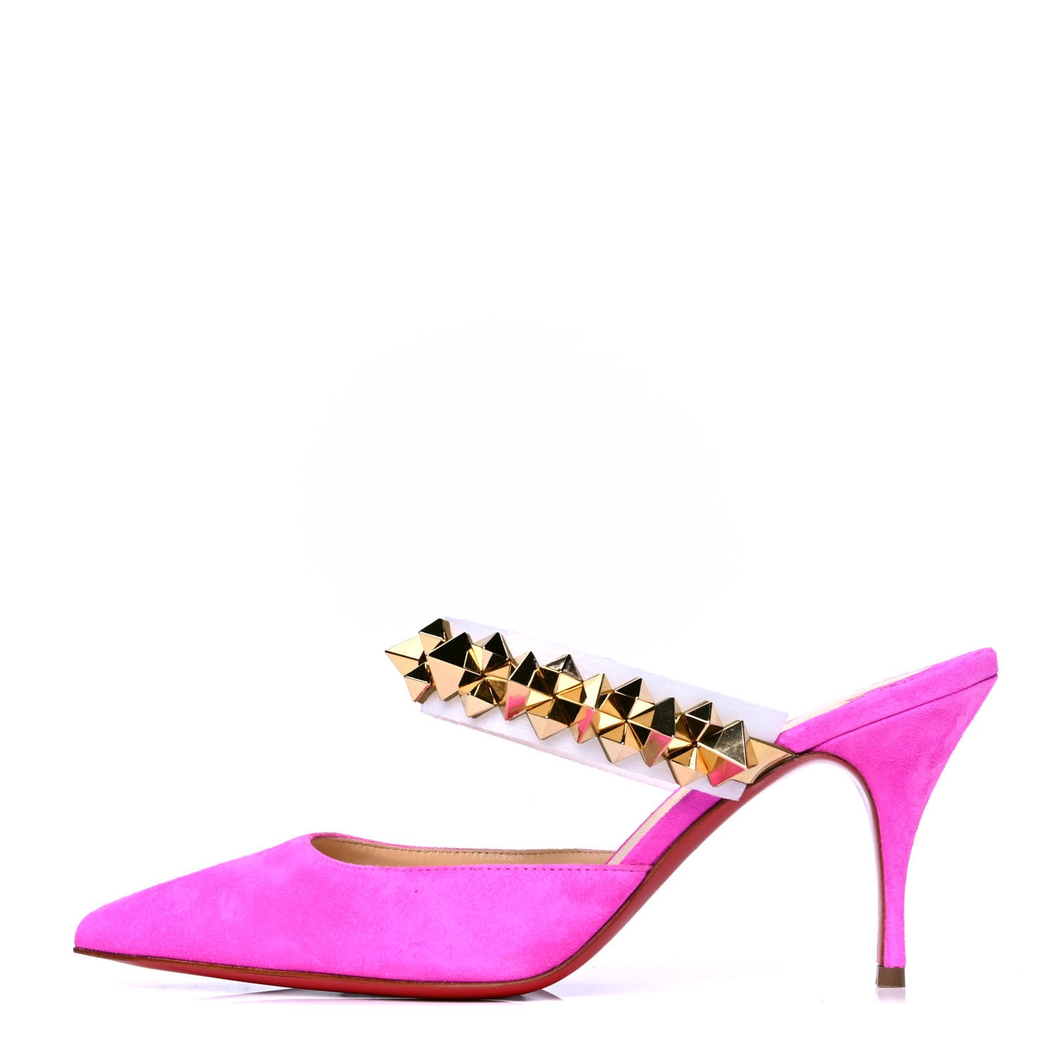 Christian Louboutin Veau Velours Specchio Planet Choc 80 Mule 36.5 Diva Pink 1 of 6