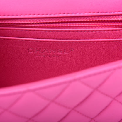 Chanel Lambskin Quilted Mini Rectangular Flap Neon Pink 7 of 12