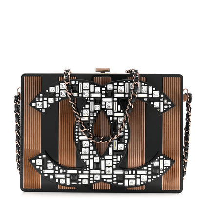 Chanel Plexiglass Crystal CC Minaudiere Clutch Black Copper 1 of 9