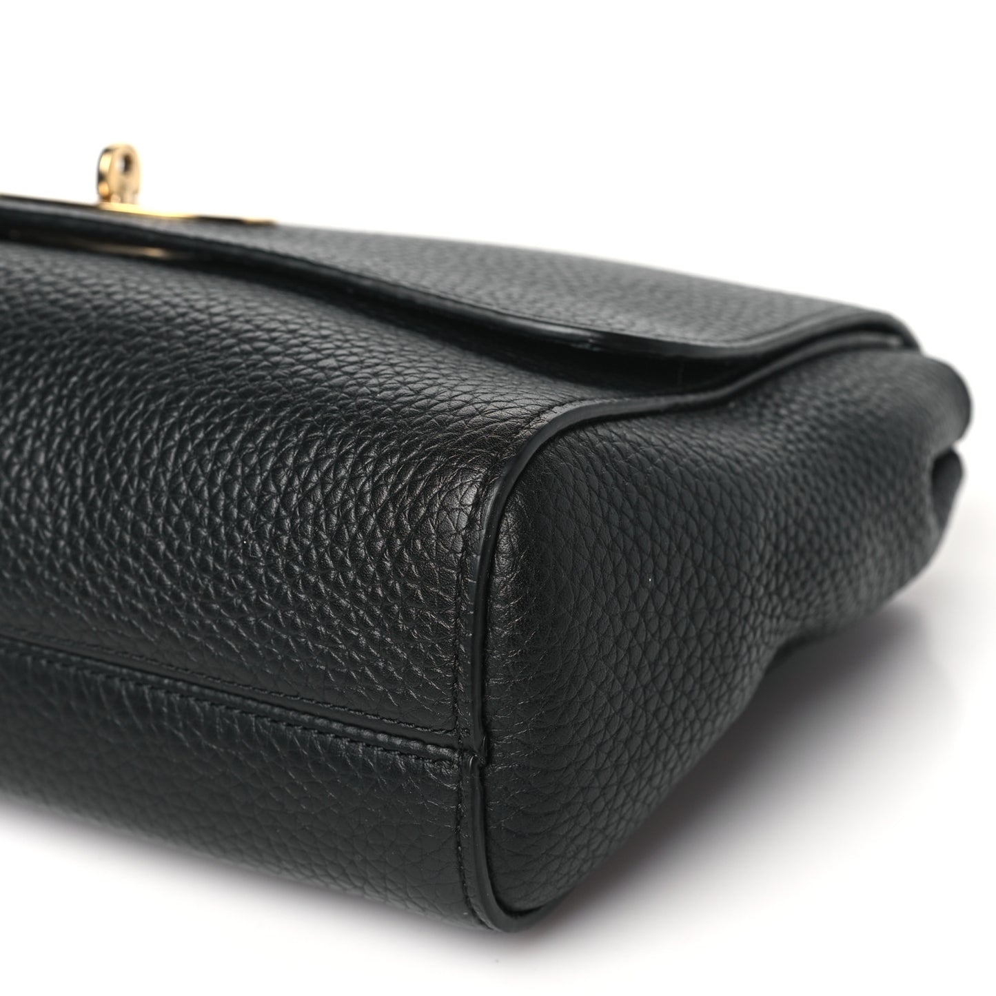 Small Classic Grain Calfskin Medium Lily Black