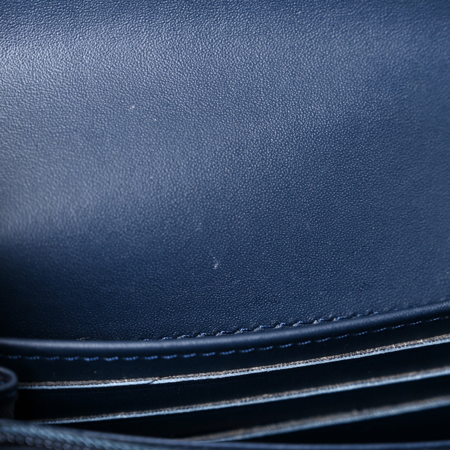 Caviar Quilted Large Boy Gusset Flap Wallet Blue